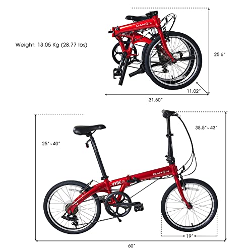 Dahon VYBE D7 Folding Bike, Lightweight Aluminum Frame;