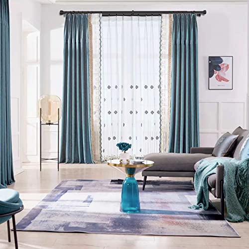 Heavy Duty Double Curtain Rods With Cylindrical Cap Finials 36 To 72” Telescoping Rod 1 Inch Diameter Front Rod And 5/8 Inch Diameter Back Rod Window Drapery Rods, Matte Black #TOP3