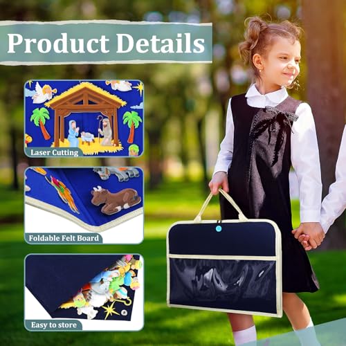 Yilloog YILLOOG- BIBLE FELT-44 Nativity Bible Felt Board Jesus Birth Felt Story Board Set Felt Board Stories For Preschool, 32 Pcs Birth Of Jesus Felt Figures Nativity Felt Stories Kit For Toddlers Classroom Storytelling Activity thumb #6