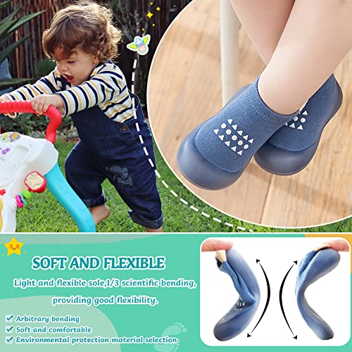 Eocom Baby Sock Shoes Toddler Cartoon Rubber Sole Non-Skid Indoor Floor Slipper For Infant Boys Girls First Walking thumb #1