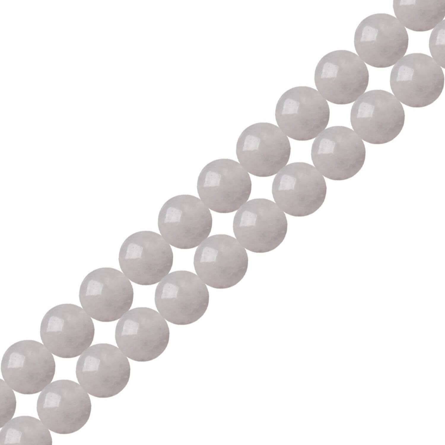 Perline Di Giada Lavanda Naturale 8mm - Circa 48 Pezzi Per Filiale Per Creare Gioielli Fai Da Te: Bracciali, Collane E Orecchini - 2