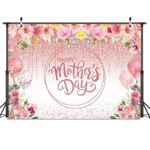 Toile de fond fête des mères D666 avec fleurs roses pour studio photo 2,1x1,5 m