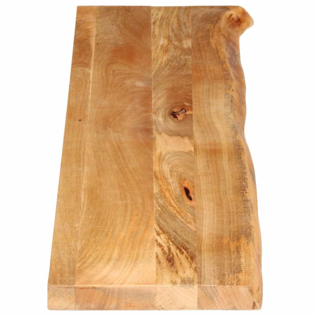 Massivholz Tischplatte mit Baumkante 180x20x2,5 cm aus Mango für Esstisch, Küche, Büro oder Arbeitsplatz, naturbelassene Holzplatte, robuste Unterlage, vielseitige Ersatzplatte