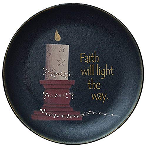 CWI Gifts 11.5" Faith Will Light The Way Wood Display Plate, Multi