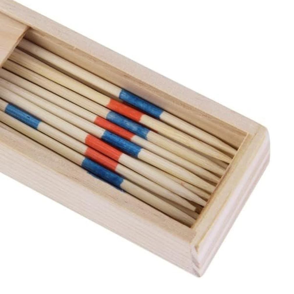 Juego de mesa de madera Shangai Mikado multijugador estrategia palos de colores con caja plegable juego Mikado Spiel juego palillos de madera juego Shanghai de madera