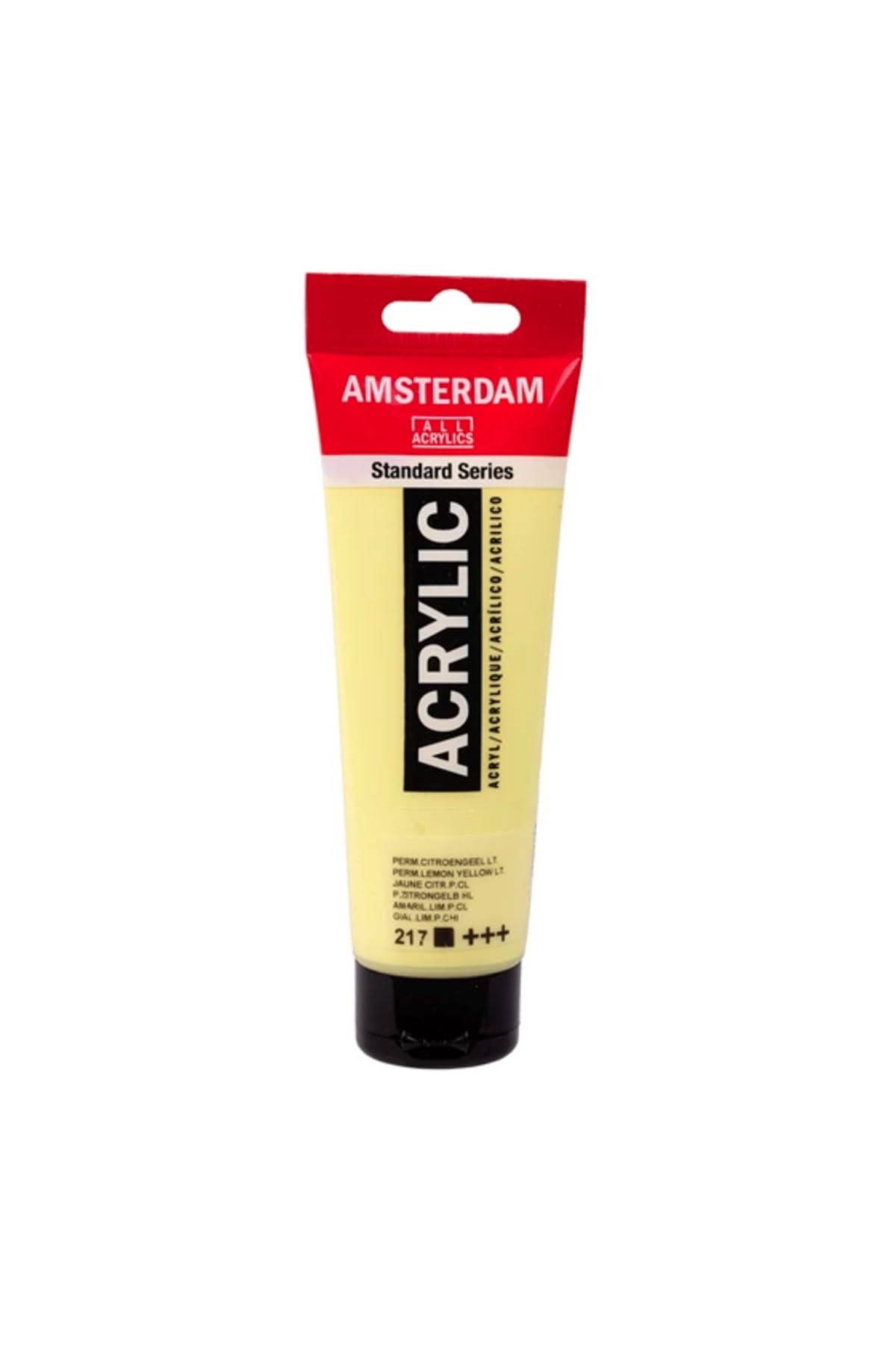 Amsterdam Standard Series Acrylic Paint Permanent Lemon Yellow Light 217 120ml - Opaque, High Lightfastness, Medium Viscosity, Smooth Satin Finish, 100% Acrylic Resin, Durable, Water-Based