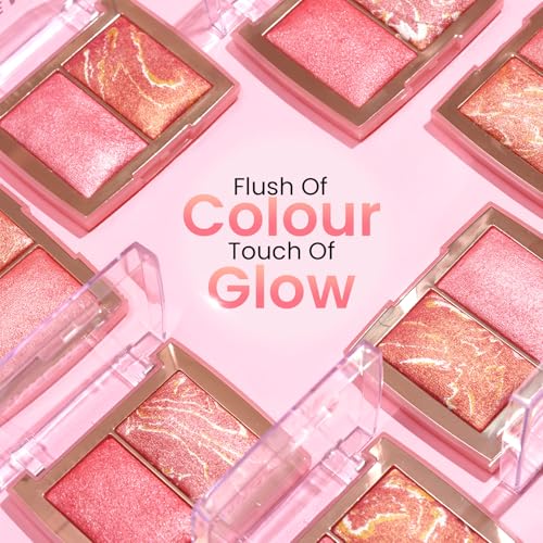 Image of Swiss Beauty Bake Me Up Blush & Highlighter | 2-In-1 Baked Formula | Highly Pigmented | Long-Lasting | 3 Shades | Shade- Baked Apricot, 12g