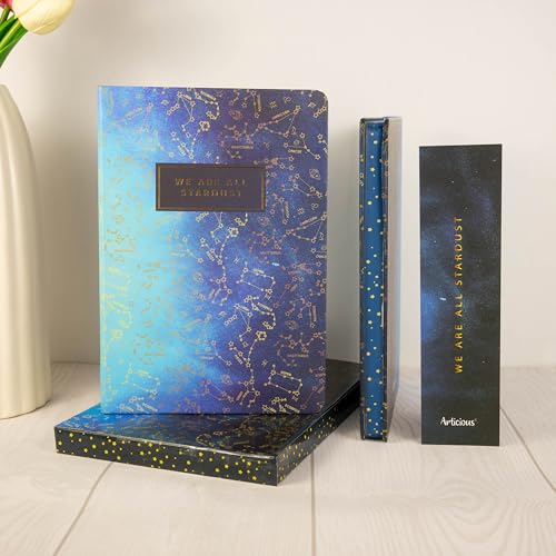 Image of Notebook Set, Premium Hardcover Journal, Bookmark and Matching Box |192 Ruled Pages, 80 GSM | A5 Ruled Writing Notebook for Girls, School & Office | Zodiac