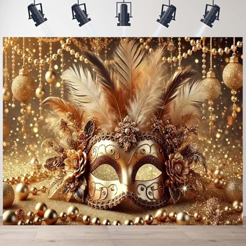 Fondo Fotográfico Glitter Gold Mask 210x150cm miniatura 5