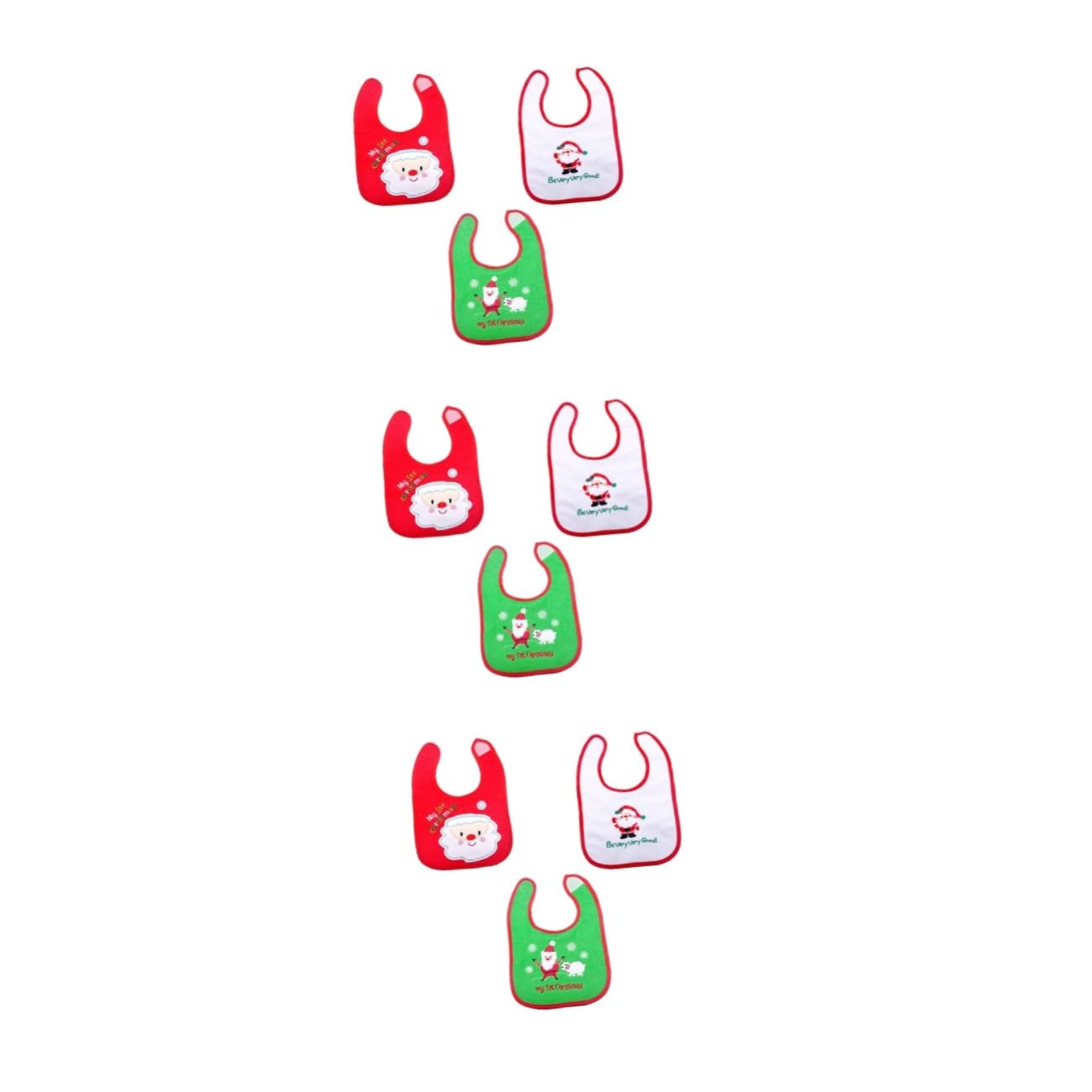Abaodam 9piezas Baberos De Diseño Navideño De Santa Claus Bolsillo Recolector y Divertido Alimentación Dentición