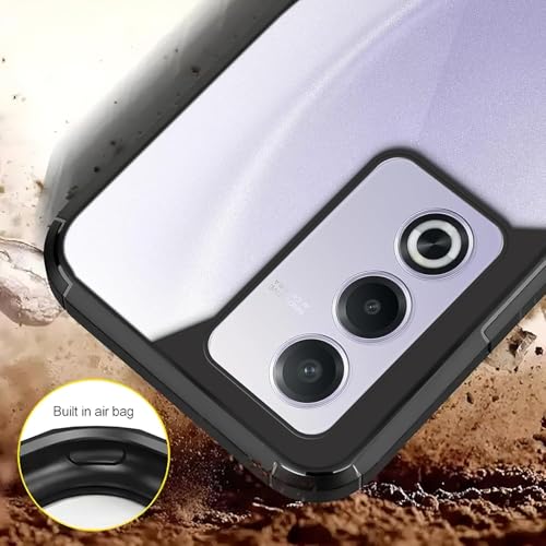 Image of SHINESTAR Ultra Slim Clear Back Cover for Oppo A3 Pro 5G, Transparent Hybrid Hard Shell Plastic & Soft Silicone Rubber Bumper, Non-Yellow Acrylic Protective Cover for Oppo A3 Pro 5G - Black
