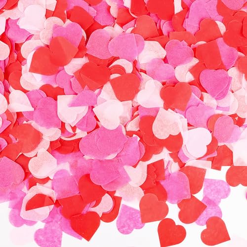 Image of FOIMAS 6000pcs Heart Paper Confetti,Valenitine's Dday Heart Tissue Paper Confetti for Valentine's Day Wedding Baby Shower Party Decoration