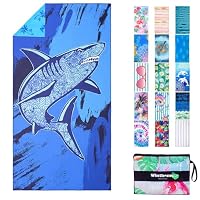 Winthome Strandtuch Wasserloser Öko-Duplexdruck, Strandhandtuch Mikrofaser Groß Schnelltrocknend, Leichtes, Sandfrei, Badetuch für Strand Schwimmen Sauna Camping, mit Tasche, Oeko (180x90cm, 1 Pack)