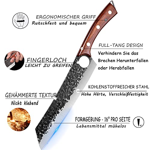Purple Dragon Kochmesser, Profi Küchenmesser Messer Chefmesser Allzweckmesser aus hochwertigem...