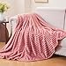 BEDELITE Fleece Throw Blanket for Couch – 3D Ribbed Jacquard Soft and Warm Decorative Fuzzy Blanket – Cozy, Fluffy, Plush Lightweight Pink Throw Blankets for Bed, Sofa, 50x60 inches