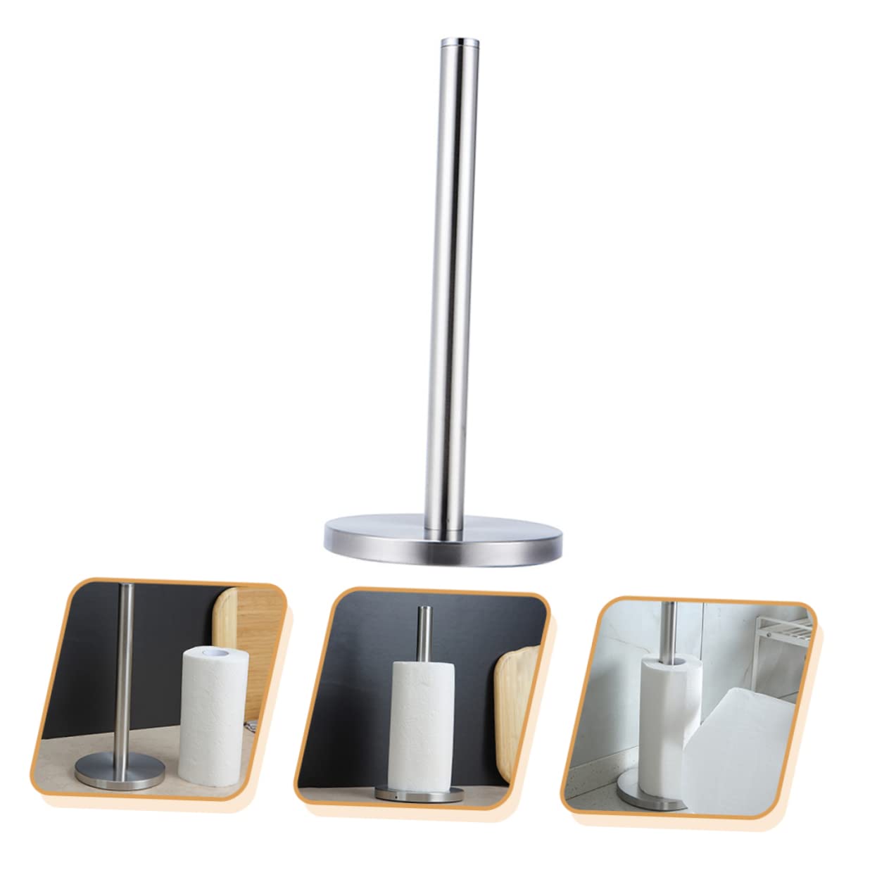 VICASKY 1pezzi Porta Rotolo Verticale in Acciaio Inossidabile per Cucina Supporto per Carta da Cucina Resistente