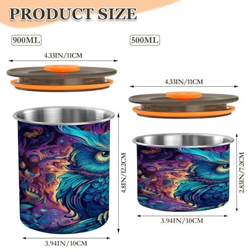 Contenedor hermético de acero inoxidable para café Blueangle 17oz miniatura 2