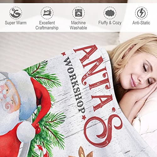 Plaid réversible duveteuse couronne de Père Noël cadeau idéal