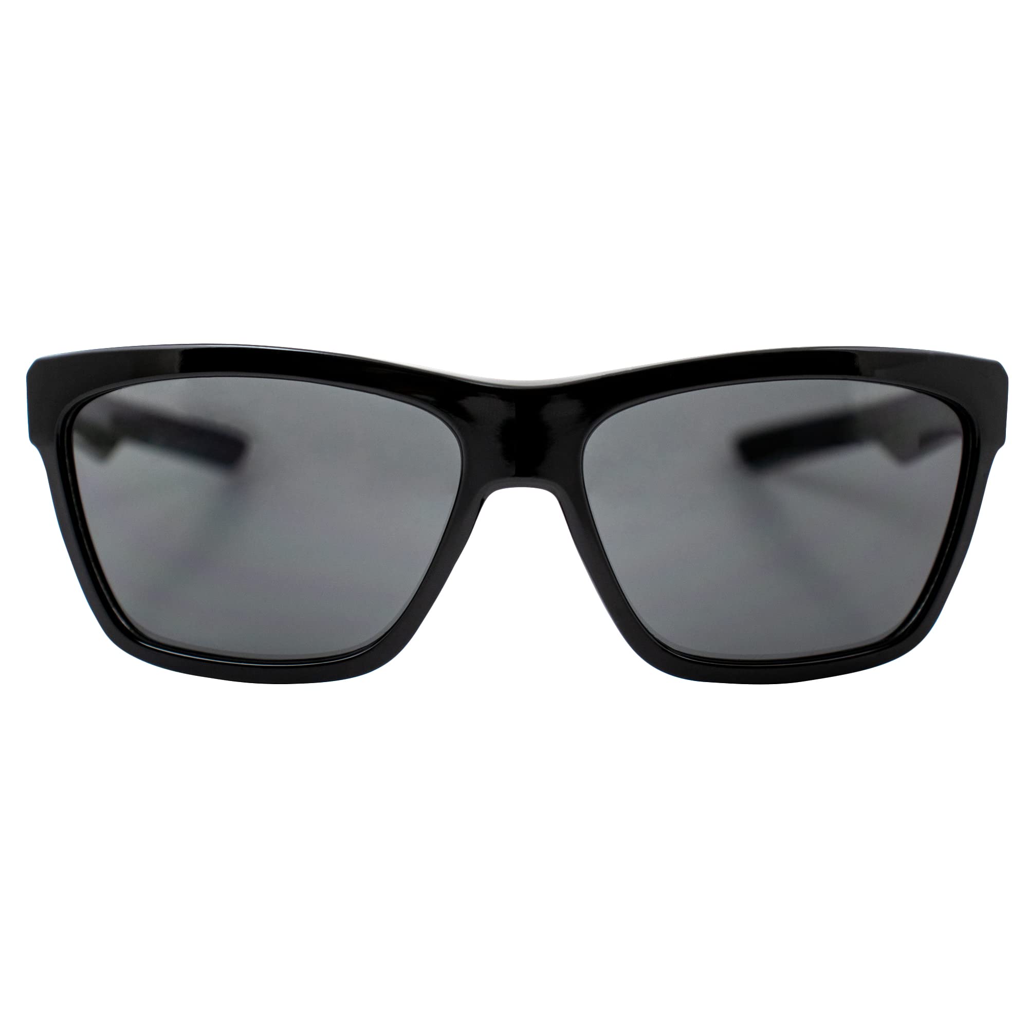 AlterImage Blaze Sports Retro Sunglasses for Men or Women Black Frame w/Coinjected Rubber Tips & Smoke Lenses