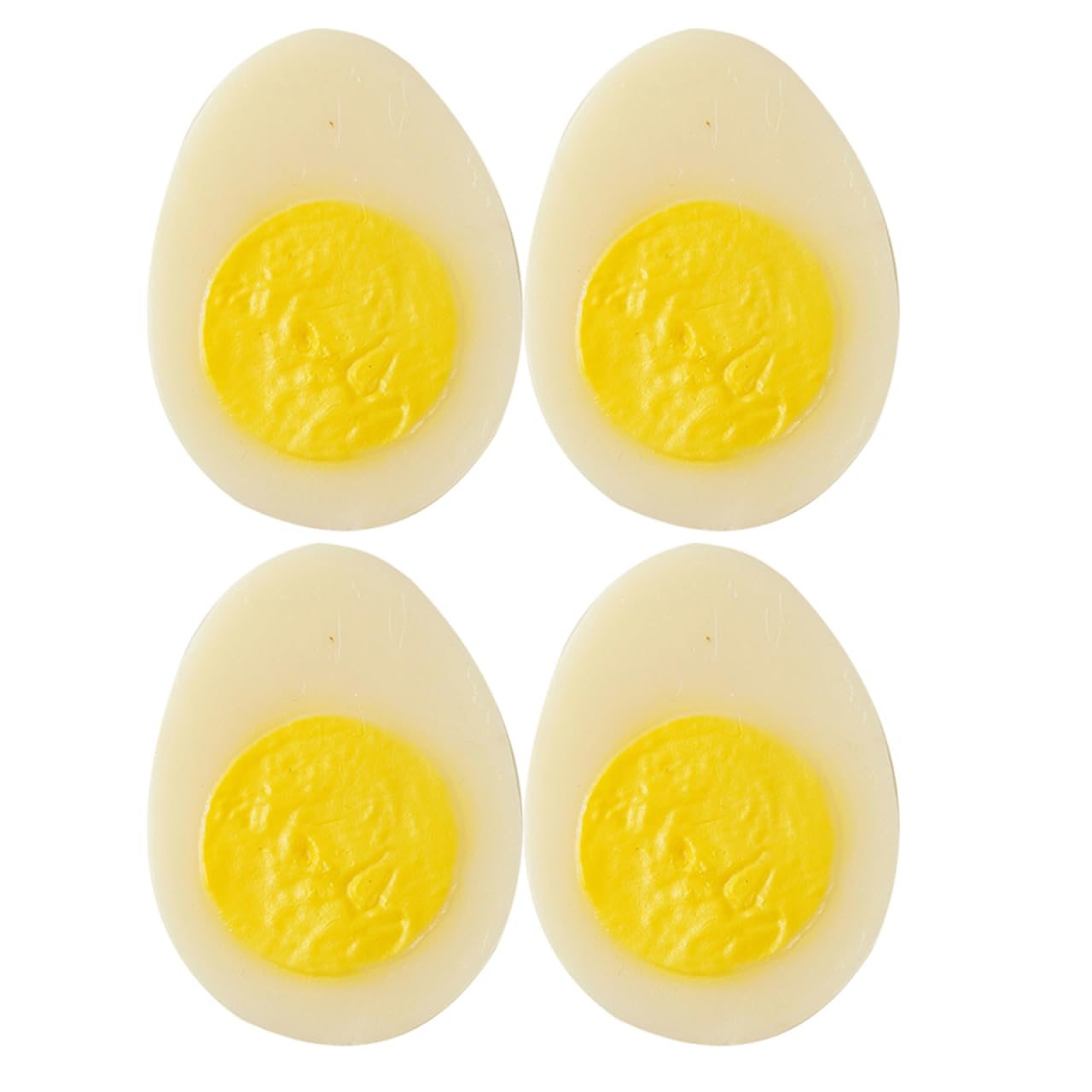 Gatuida Boiled Egg Model: Artificial Egg Props Fake Food for Props Kitchen Food Models Yellow PVC Kitchen Counter Storage Dining Table Service Workshop Bench Layout, 4 PCS