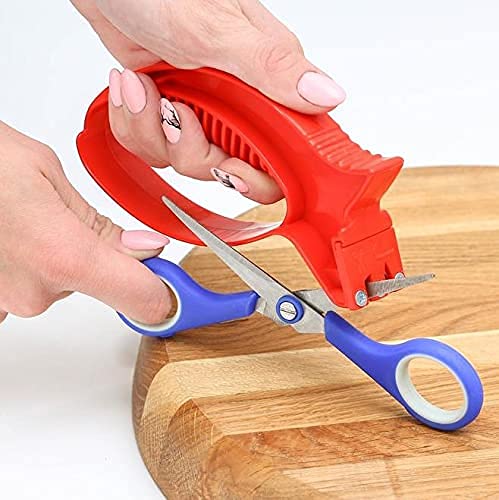 Bymall Kitchen Knife And Chef Knife Sharpener Hand-Held Carbide-Tungsten Tipped Blade Sharpener Chef Grade Sharpening Tool Reversible Blades Long Life Great Item For Sharpening Knives And Scissors #TOP3