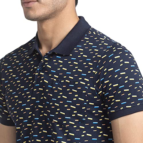 Image of Parx Regular Fit Dark Blue T-Shirt for Men