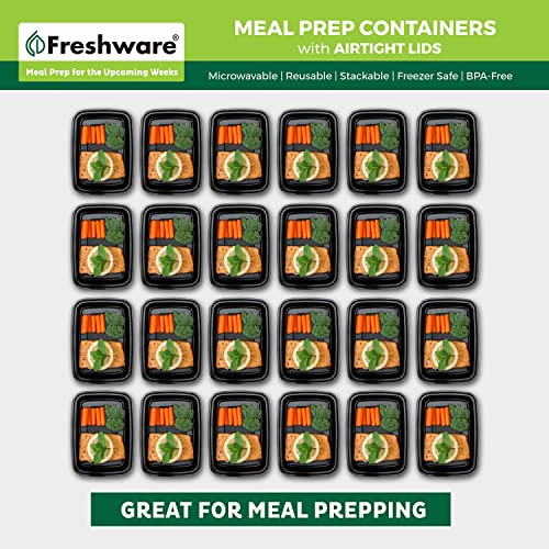 Image of Freshware Meal Prep Containers [50 Pack] 1 Compartment Food Storage Containers with Lids, Bento Box, BPA Free, Stackable, Microwave /Dishwasher /Freezer Safe (16 oz)