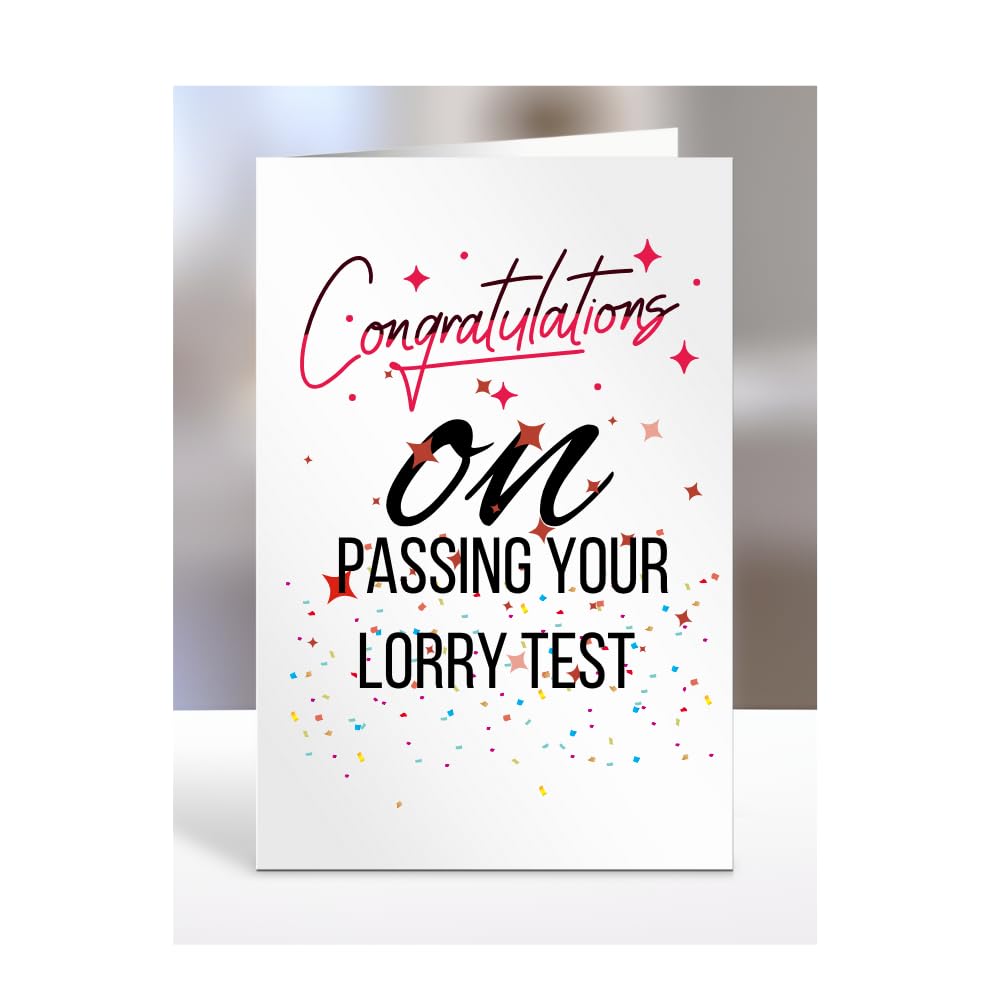 Congratulations on passing your LORRY TEST Card, Gifts for Men or Women, Presents for Christmas, Greetings Card, Him, Her, Female, Male, A5-115_61 โ image 1
