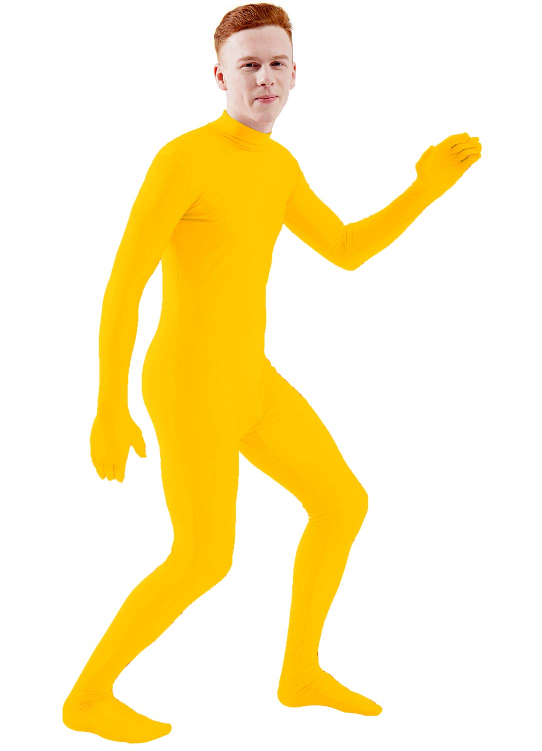 Ensnovo Mens Mock Neck Full Body Unitard Spandex Zentai Suits Costumes