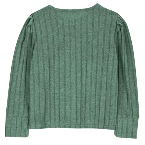 Kids Girls Ribbed Pullover Sweater Teen Solid Crew Neck Long Sleeve Comfy Casual Blouse Tops Trendy Tees Clothes3