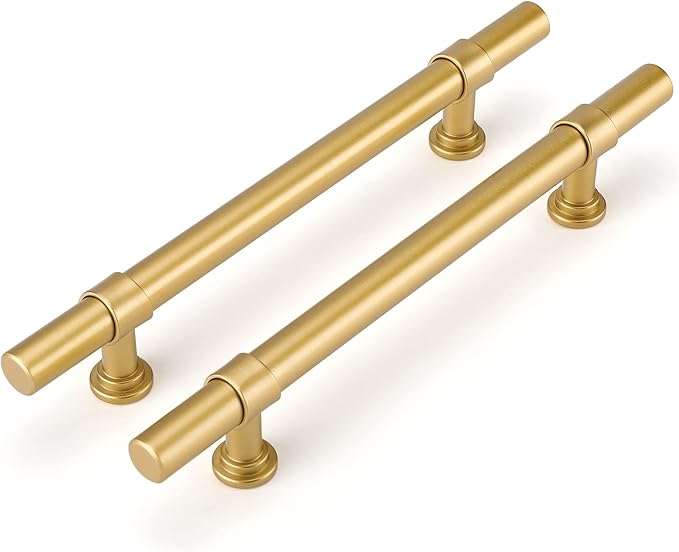 LONTAN 10 Pack Gold Kitchen Handles 128mm Gold Cupboard Handles