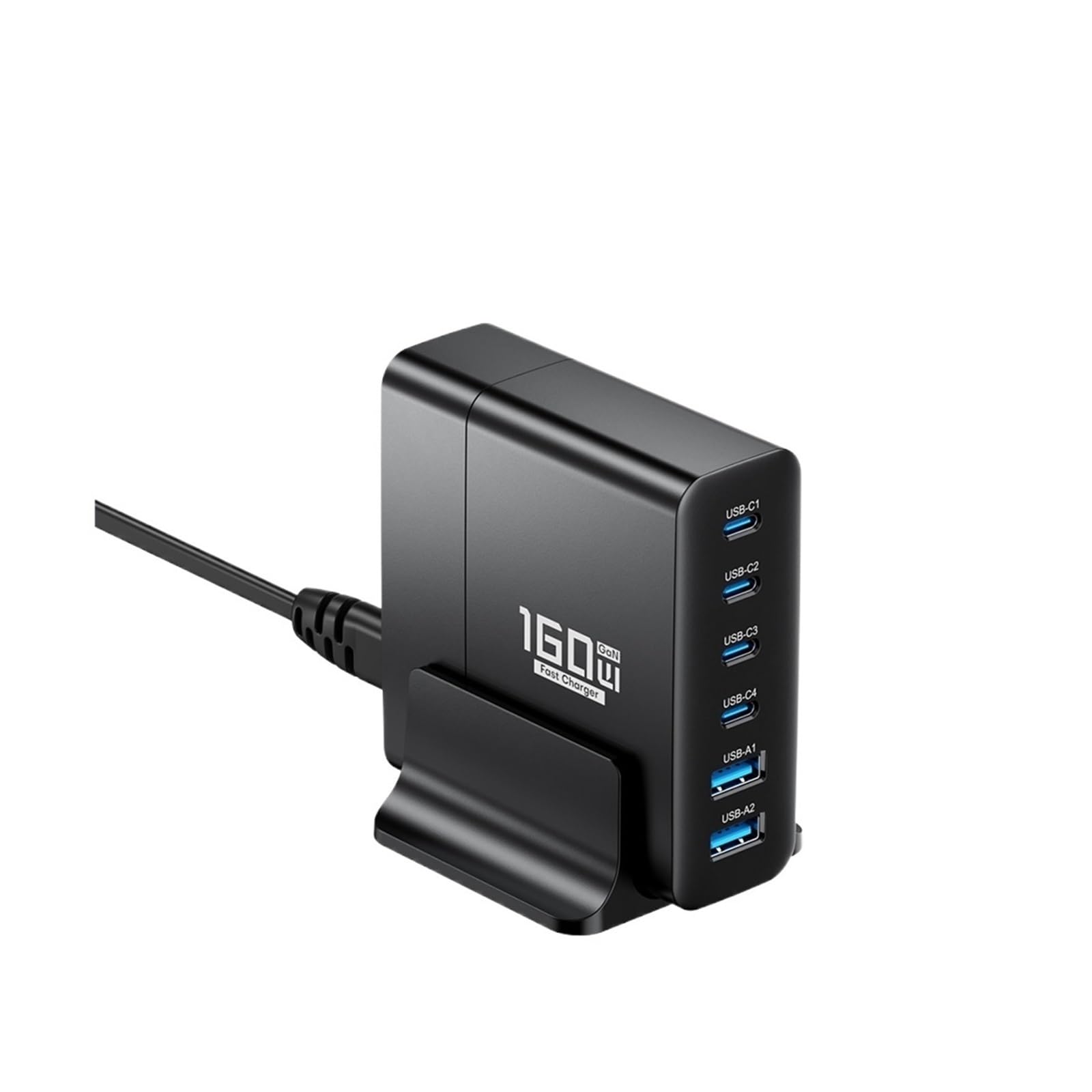 Ładowarka USB typu C o mocy 160 W. Wiele portów Szybka ładowarka biurkowa PD PPS QC4.0(With PD100W Cable)