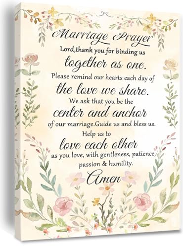 Marriage Prayer Quotes Canvas Wall Art Decor Christian Marriage Blessing Print Painting Artwork Home...