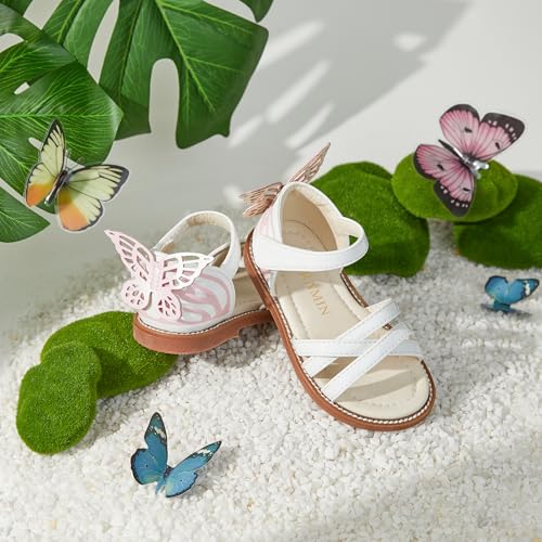 Image of PHIRAMIN Toddler Flower Girl Sandals - Girl Dress Shoes Toddler Little Kid Wedding Party