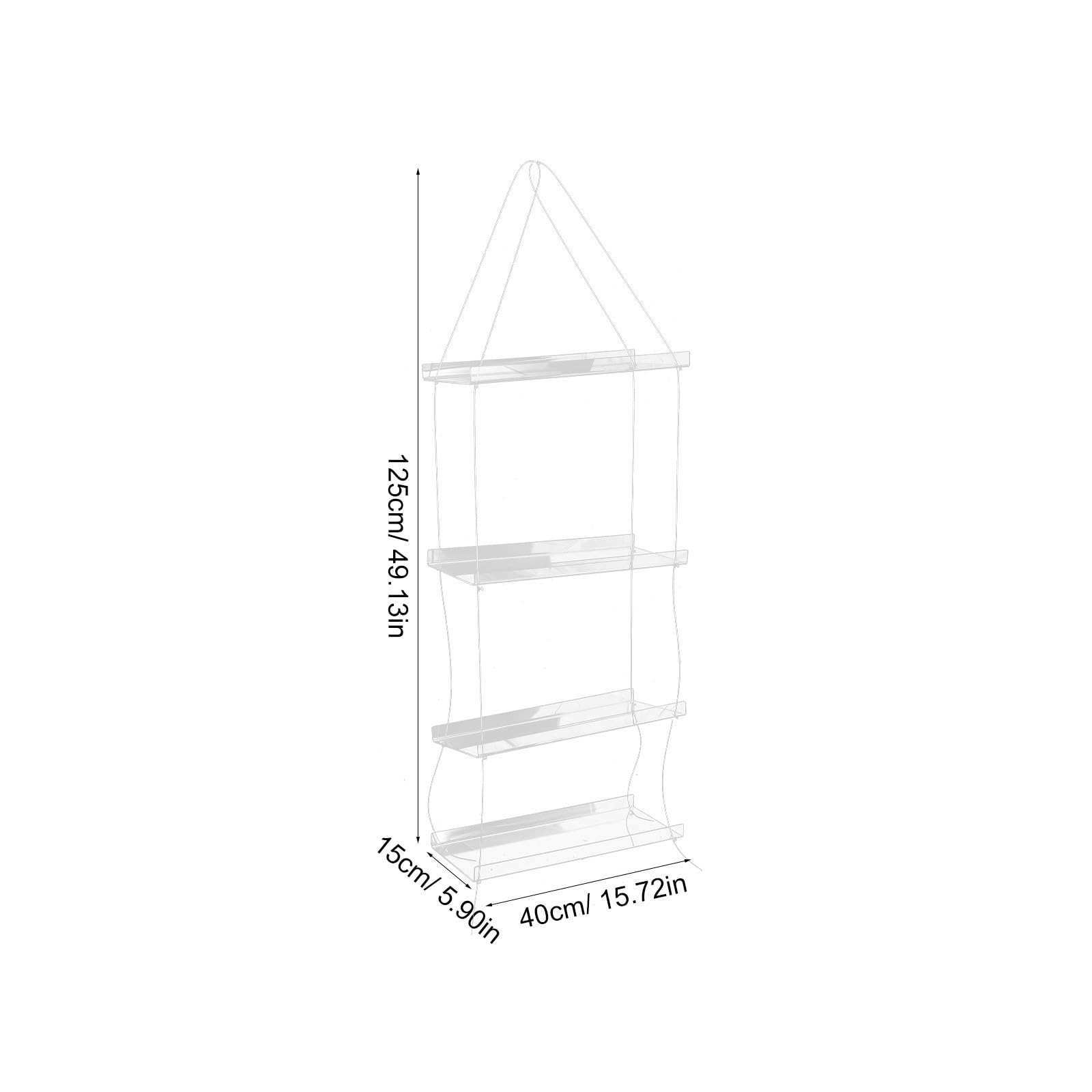 BESPORTBLE Support Suspendu pour Plantes et Pots de Fleurs en Acrylique, 4 Niveaux, Design Gain de Place, pour Usage Intérieur la Maison, Style Moderne