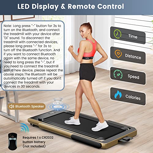 Image of Goplus 2 in 1 Folding Treadmill, 2.25HP Superfit Under Desk Electric Treadmill, Installation-Free with Remote Control, APP Control and LED Display, Walking Jogging for Home Office