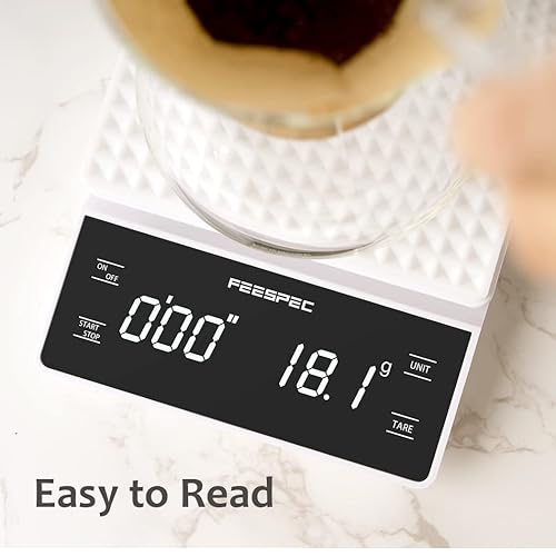 Miniatura 3 de FEESPEC - Báscula de café con temporizador báscula digital de alimentos Gramos y onzas para verter café expreso café por goteo hornear cocinar 01