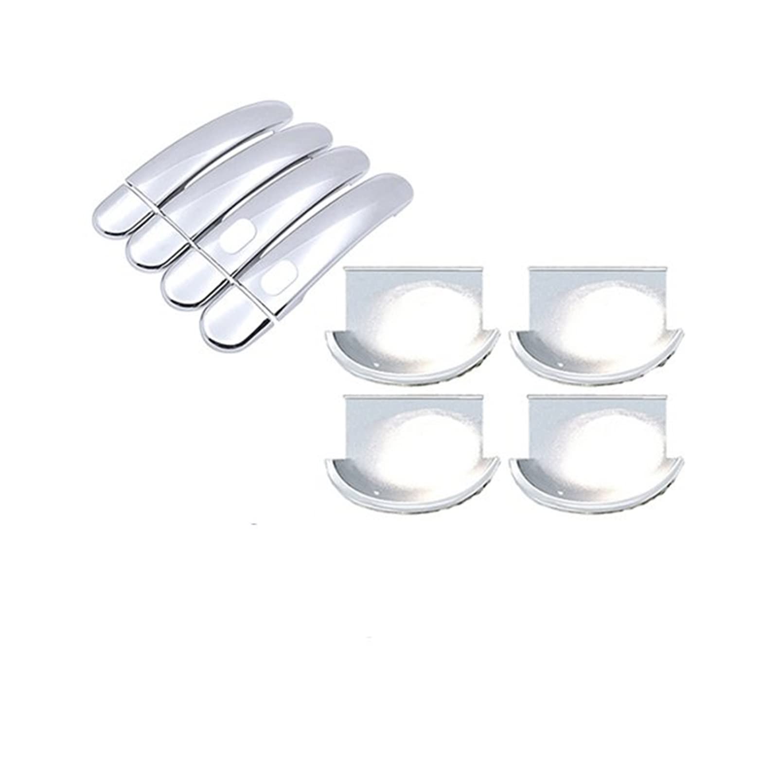 BAIQIANHUA Chrome Door Handle Cover Car Accessories Stickers Trim Styling Decorative for Superb B5 for Typ 3U 2001-2007 All Model 4Door Door Handle Cover Styling (Color : HandleBowl 2 Button)
