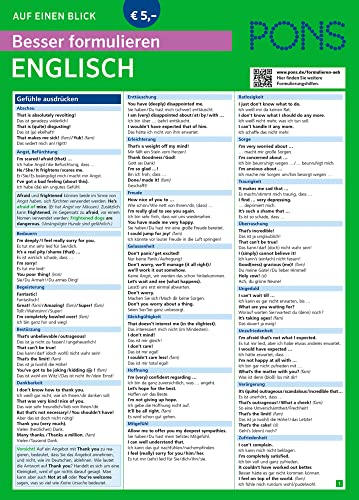 PONS Besser formulieren auf einen Blick Englisch: Die kompakte Übersicht mit Formulierungshilfen (PONS Auf einen Blick)