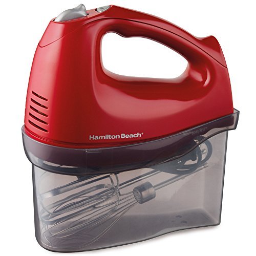 Hamilton Beach 6Speed Hand Mixer with SnapOn Storage Case, Red
