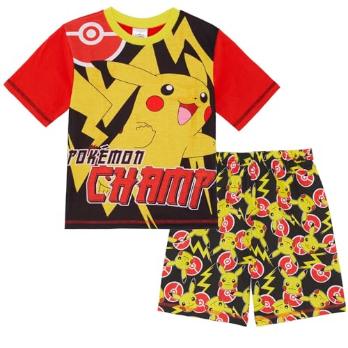 Pokemon - Conjunto de pijama corto para niños 'Pikachu the Champ', multicolor, 5-6 años