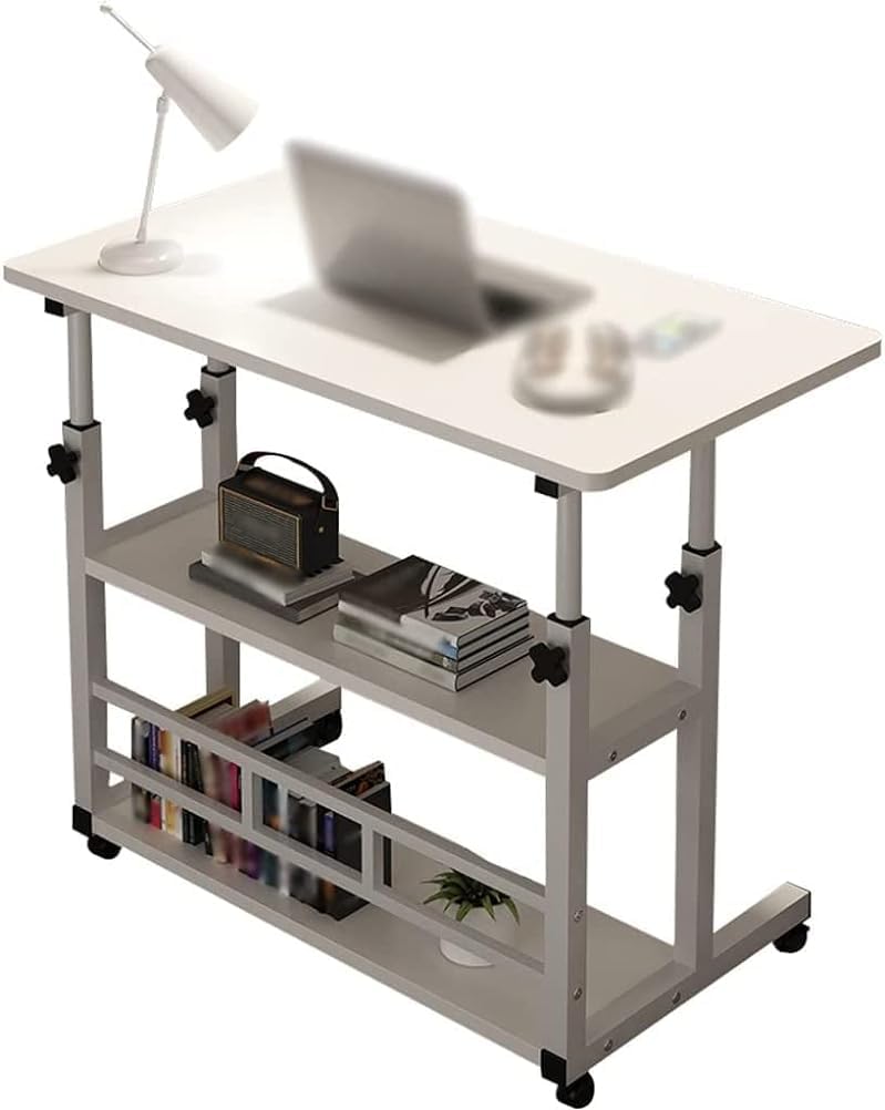 CGCSYZ Standing desk table desk Height-adjustable removable bedside table, Home office lift desk, Shelf storage gaming table