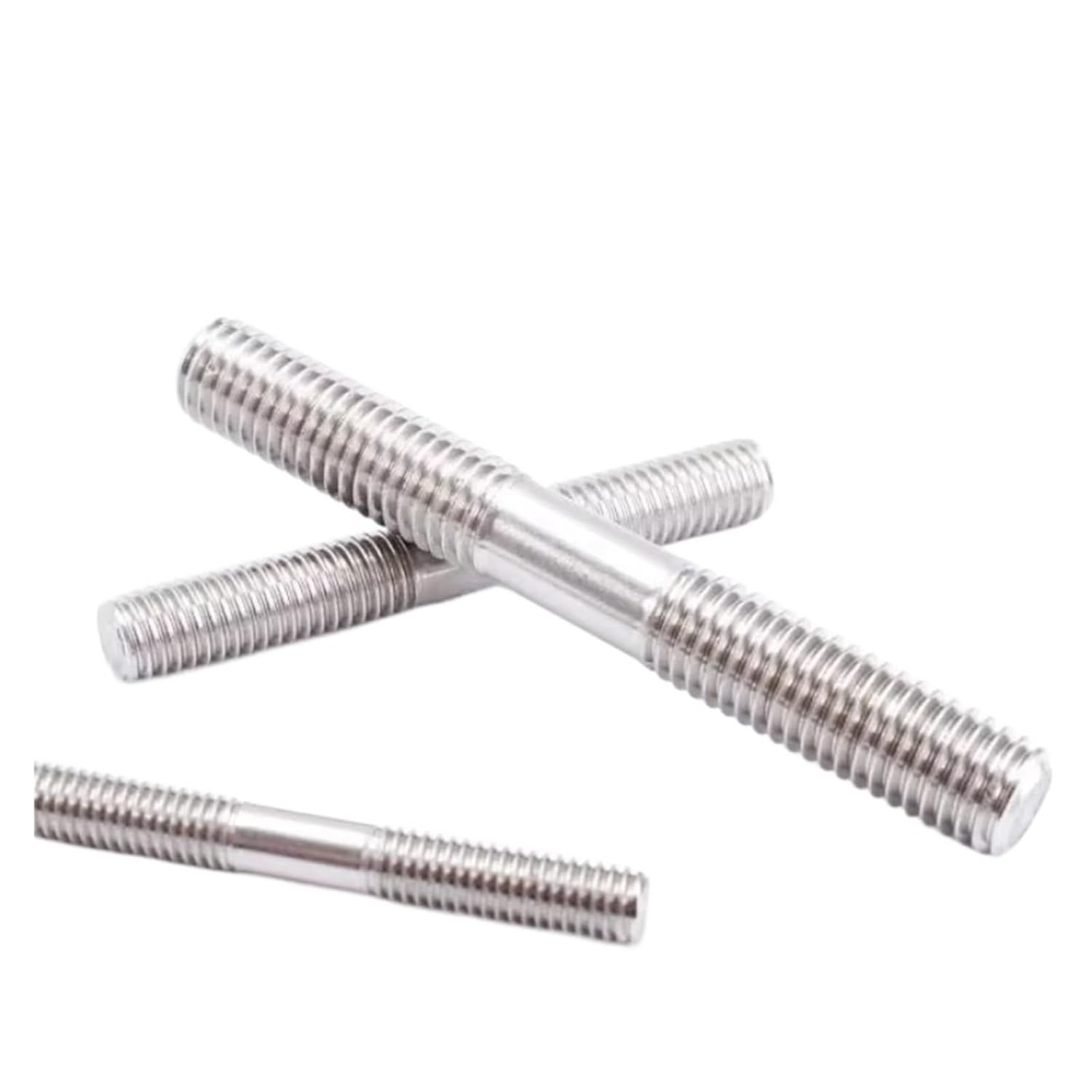 Double End Threaded Stud Screw Bolt 4pcs M4 Stainless Steel Toothed Rod Full Thread rods Wire Screw Home Decoration Bolts 45mm-60mm Length(M4mmx60mm)