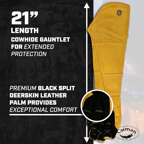 Caiman 21-Inch Deerskin Welding Gloves