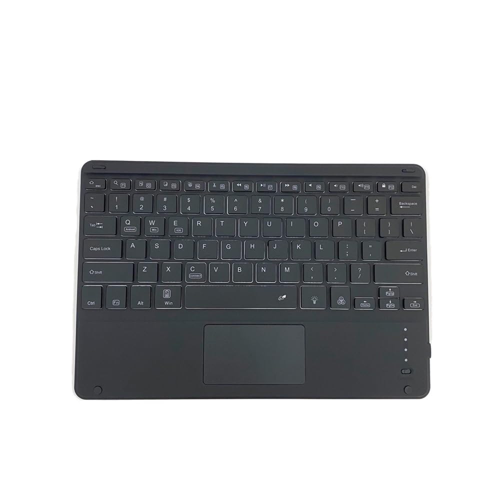 Accessories Clavier Tactile rétroéclairé Couleur avec Fente for Stylo, étui de Protection en Cuir adapté à l'iPad Air5/Air4 10,9 Pouces(Pink+Black Touch Keyboard)