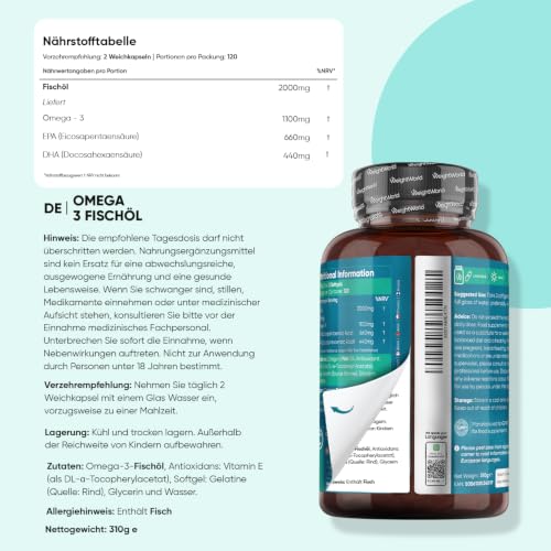 WeightWorld Omega 3 Weichkapseln + Multi Kollagen Komplex 450g Pulver