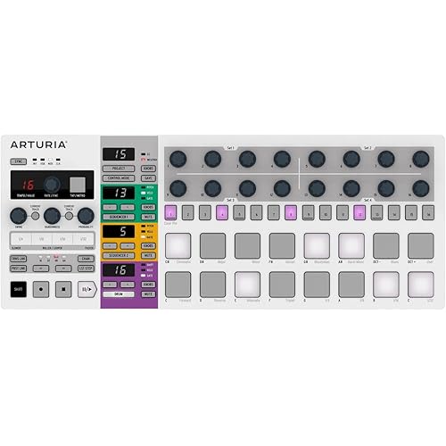 Arturia BeatStep Pro Controller and Sequencer — Aftertouch, Velocity Sensitive, With 2 Independent Melodic Sequencers, Drum Sequencer, 16 Drum Pads, MIDI/CV/Gate I/O and Music Production Software