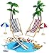 Adkwse Strand-Mikrolandschaft Strand Deko Mini Liegestuhl palmen Klein Miniatur Urlaub Geschenk Stranddeko für DIY, Geburtstagsgeschenk, Garten Dekoration