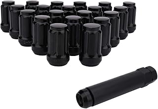 IRONTEK 1/2"x20 Lug Nuts 20pcs 1/2-20 Wheel Lug Nuts 1.38" Tall with 1 Socket Key for Jeep Wrangler Cherokee Wrangler Liberty Commander