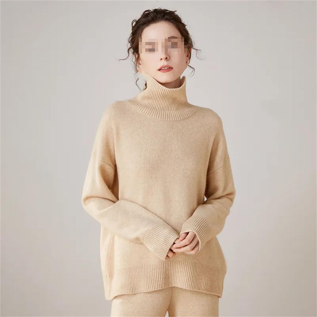 Vogrtcc Suéter De Cuello Alto Engrosado De Cachemira para Mujer Otoño Invierno